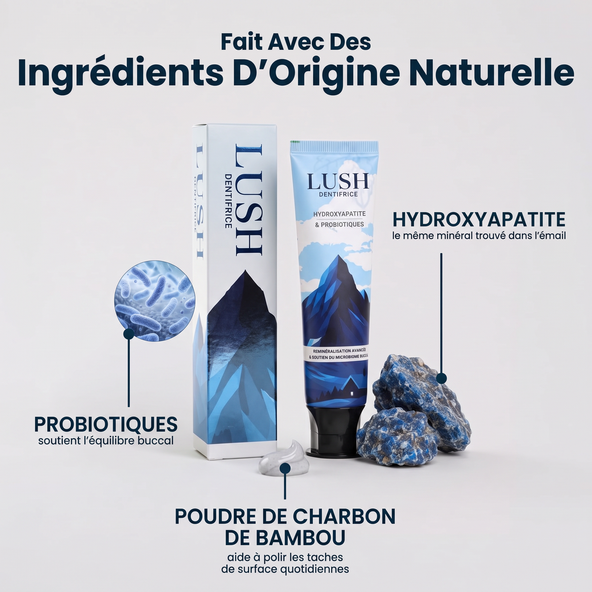 LUSH™ – Dentifrice reminéralisant à l’hydroxyapatite nano